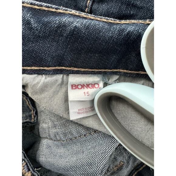 Y2K Bongo Jeans Juniors Size 15 Bootcut Flare Dark  Denim Jeans - Picture 4 of 9